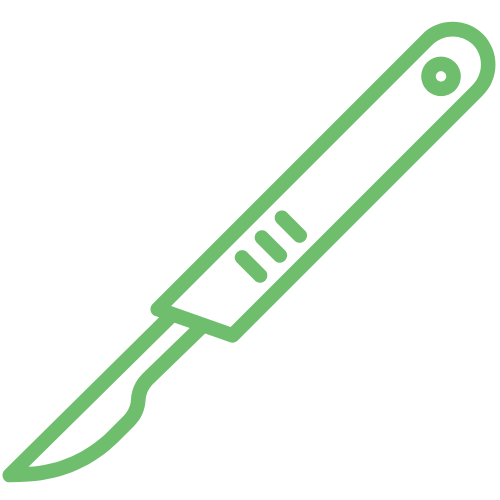 Scalpel – symbol for minor surgical procedures