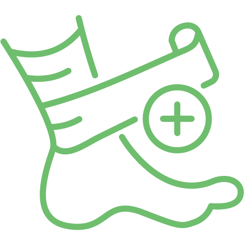 Bandaged foot – symbol for the treatment of chronic wounds